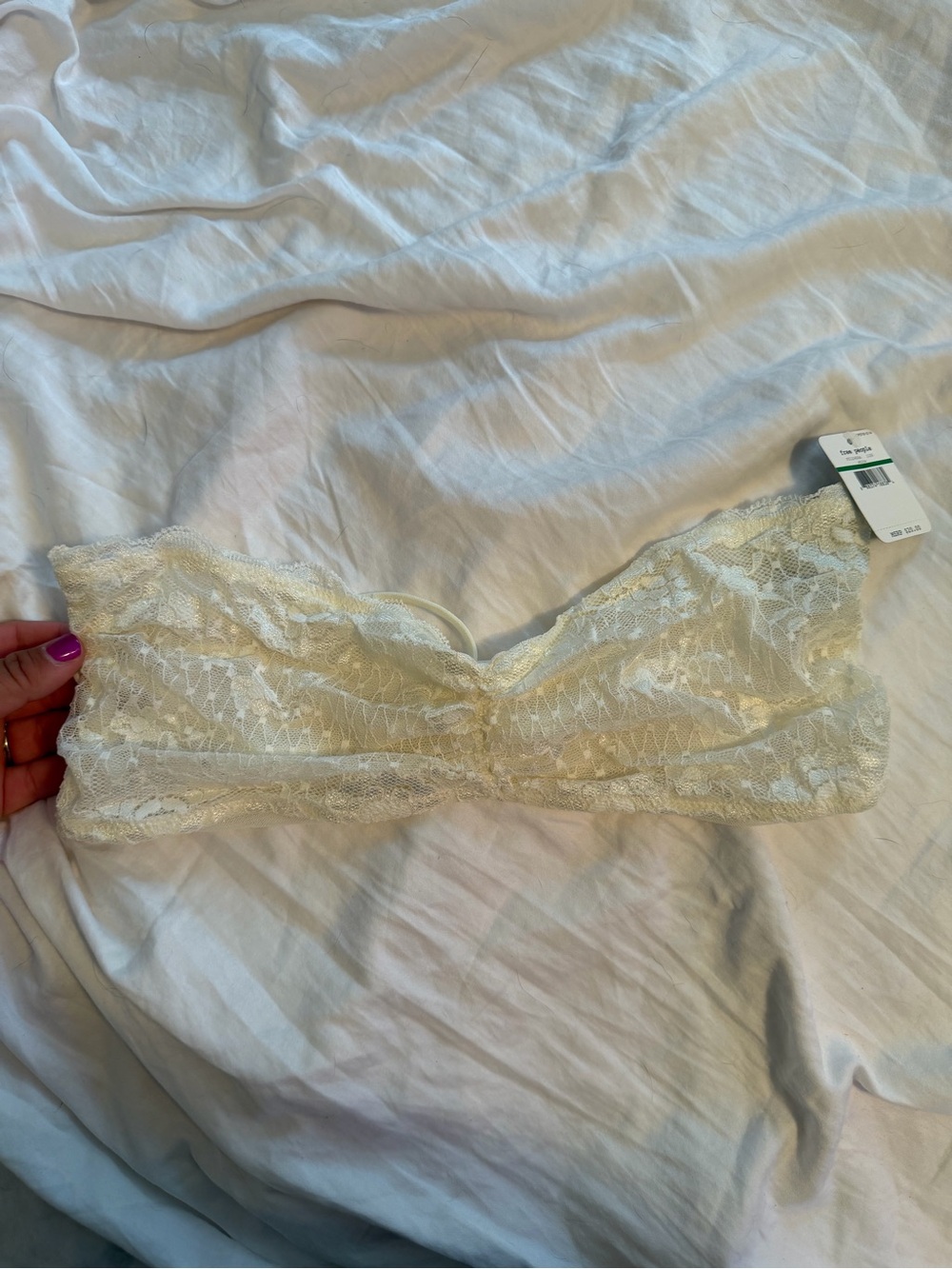 Free People Essential Lace Bandeau Bralette in White